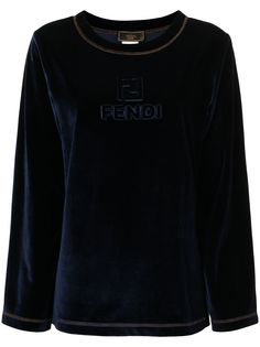 Fendi Pre-Owned футболка 1990-х годов с длинными рукавами и логотипом