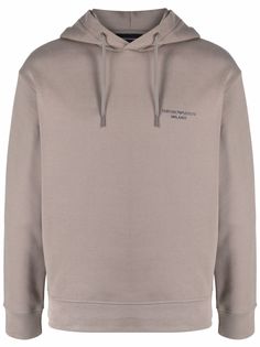 Emporio Armani logo-print cotton hoodie