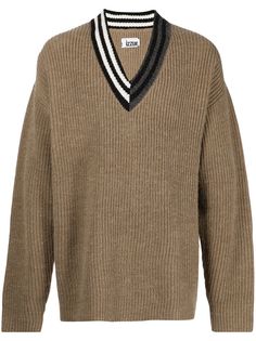 izzue V-neck ribbed-knit jumper