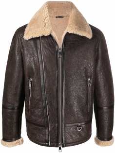 Neil Barrett leather-trimmed shearling jacket