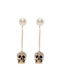 Alexander McQueen серьги с декором Skull