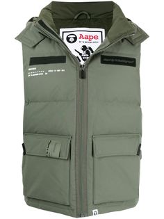 AAPE BY *A BATHING APE® дутый жилет на молнии