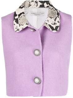 Alessandra Rich укороченная блузка с контрастным воротником