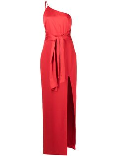 Likely Yara one-shoulder belted gown
