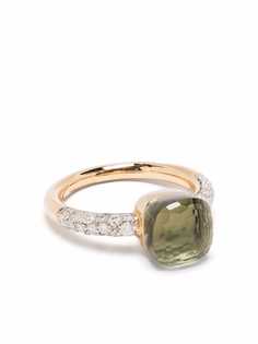 Pomellato кольцо Nudo из розового и белого золота с бриллиантом и празолитом