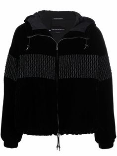 Emporio Armani куртка с капюшоном и вышивкой