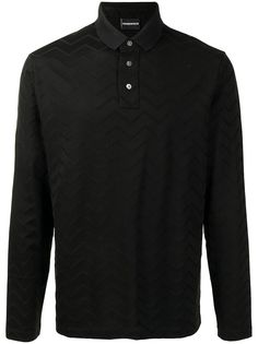 Emporio Armani рубашка поло с узором зигзаг