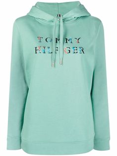 Tommy Hilfiger худи с цветочной вышивкой и логотипом