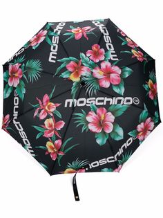 Moschino зонт с цветочным принтом и логотипом