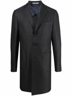 Corneliani шерстяное однобортное пальто с заостренными лацканами