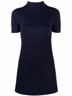 Courrèges платье мини с вышитым логотипом