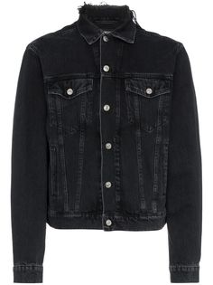 Balenciaga джинсовая куртка с логотипом и эффектом потертости