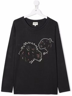 Kenzo Kids футболка с длинными рукавами и принтом