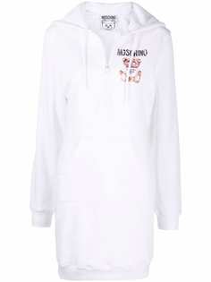 Moschino платье-свитер с капюшоном и логотипом