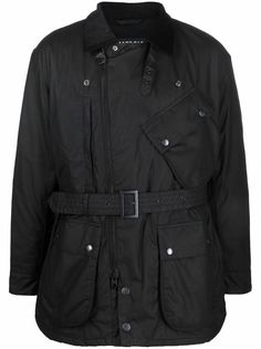Barbour куртка с накладными карманами и поясом