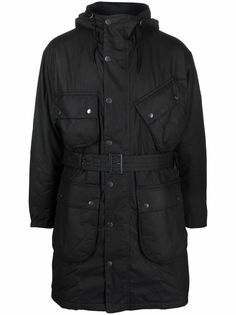 Barbour пуховик с капюшоном и поясом