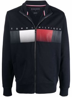 Tommy Hilfiger толстовка на молнии с принтом Signature Flag