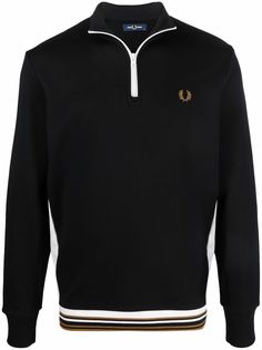 FRED PERRY джемпер на молнии с вышитым логотипом