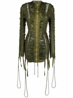 Balmain платье с длинным рукавами и шнуровкой