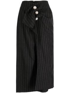 Kimhekim полосатая юбка с декоративным жемчугом