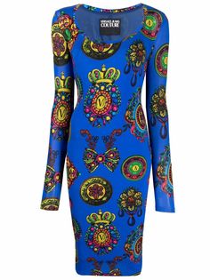 Versace Jeans Couture трикотажное платье с принтом