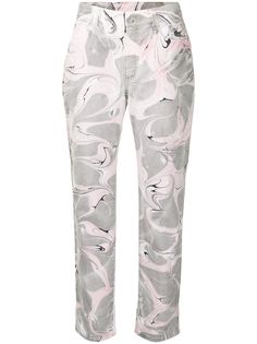 Stella McCartney джинсы с абстрактным принтом и завышенной талией