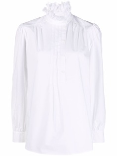 Alberta Ferretti рубашка с высоким воротником и оборками