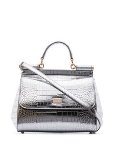 Dolce & Gabbana сумка-тоут Sicily с тиснением под крокодила