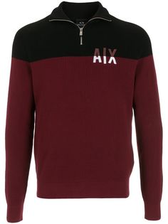 Armani Exchange толстовка в стиле колор-блок с логотипом