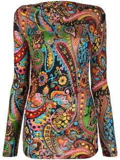 ETRO топ с длинными рукавами и узором
