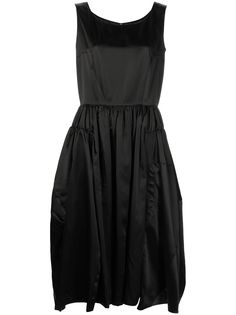 Comme Des Garçons атласное платье миди с плиссировкой