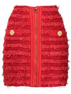 Balmain твидовая юбка с завышенной талией