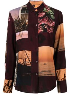 PS Paul Smith блузка Floral-Photograph с длинными рукавами