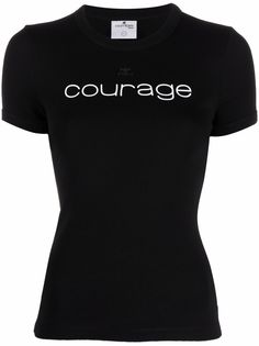 Courrèges courage slogan t-shirt