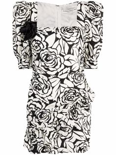 Alessandra Rich приталенное платье с цветочным принтом