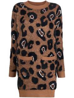 TWINSET трикотажное платье с леопардовым принтом