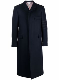 Thom Browne однобортное пальто с полосками 4-Bar