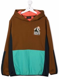 Scotch & Soda худи в стиле колор-блок с логотипом
