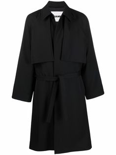 Jil Sander однобортное пальто с поясом