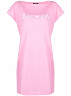 Balmain платье-футболка с логотипом