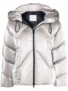 Moncler пуховик Frele с эффектом металлик