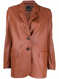 Pinko однобортный блейзер из искусственной кожи
