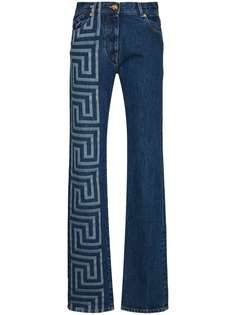 Versace Greca-print bootcut jeans