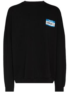 VETEMENTS толстовка с принтом My Name Is