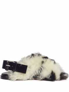 Proenza Schouler SQUARE SHEARLING SANDALS