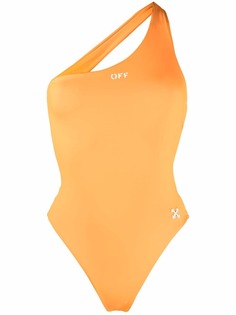 Off-White LOGO ONE SHOULDER SWIMSUIT ORANGE WHITE