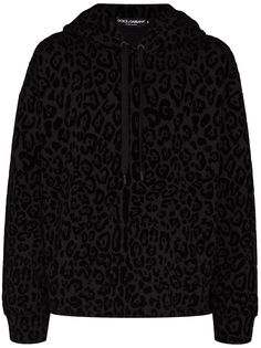 Dolce & Gabbana leopard print drawstring hoodie