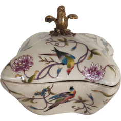 Шкатулка Glasar с птичкой 15x15x13 см ГЛАСАР