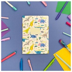 Тетрадь А5, Bruno Visconti "динозавры", 40л. клетка