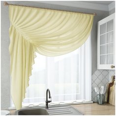 Шторы для кухни Sola "Ромео", лимонный, левая